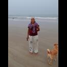 Jackie während des morgendlichen Dog-walks